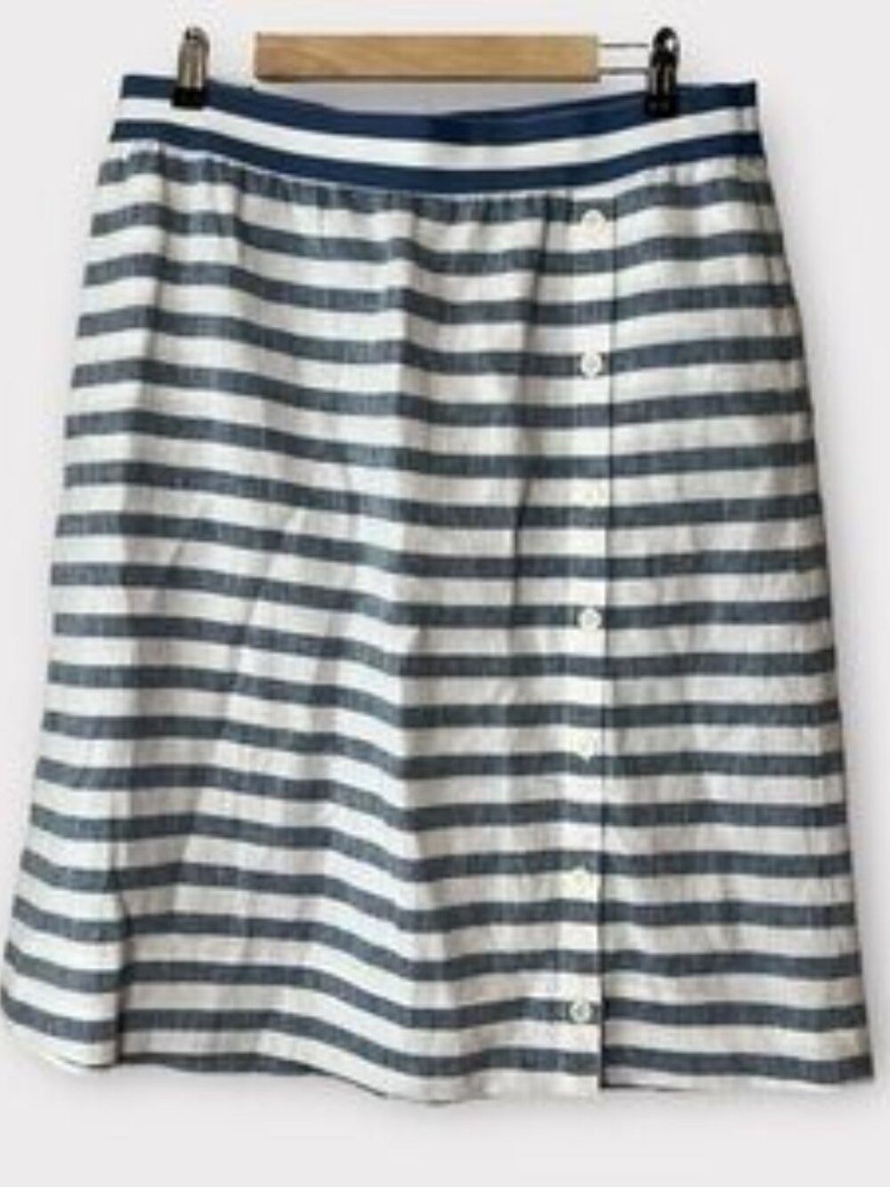 Nautical stripe linen mini skirt